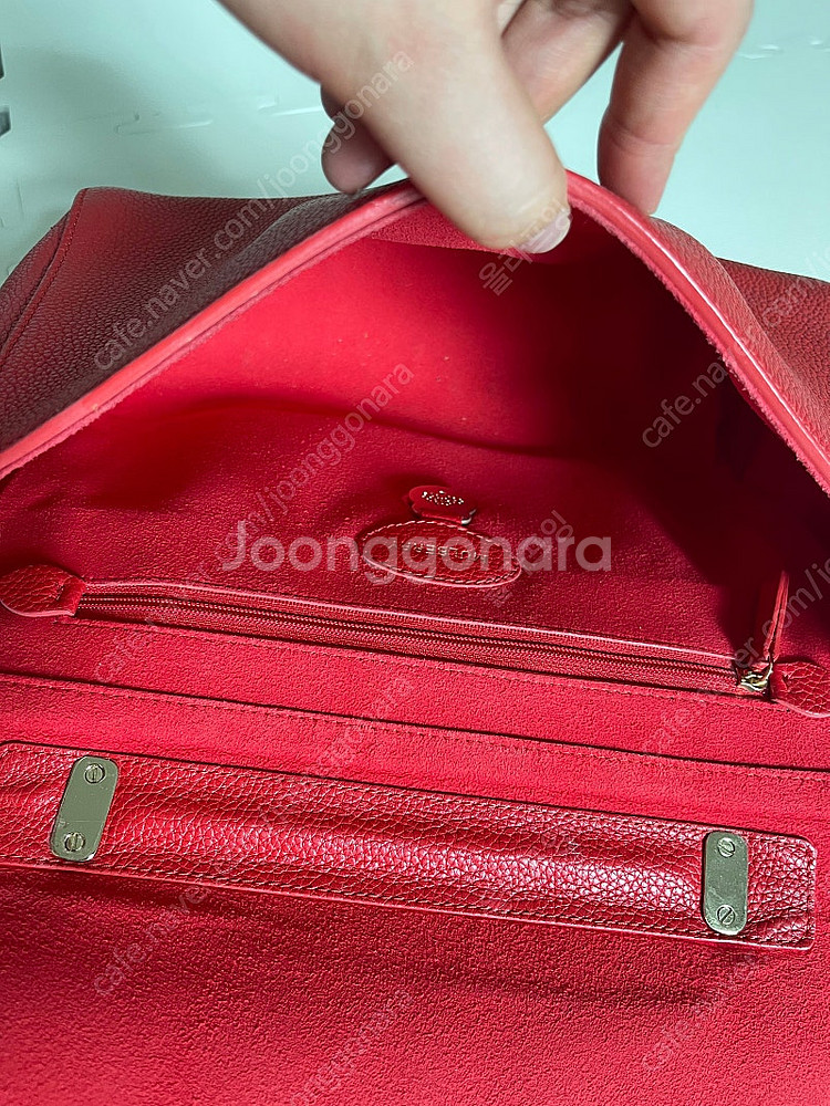 (정품) 멀버리 릴리백 체인백 미디움 레드 보증서 있음--5