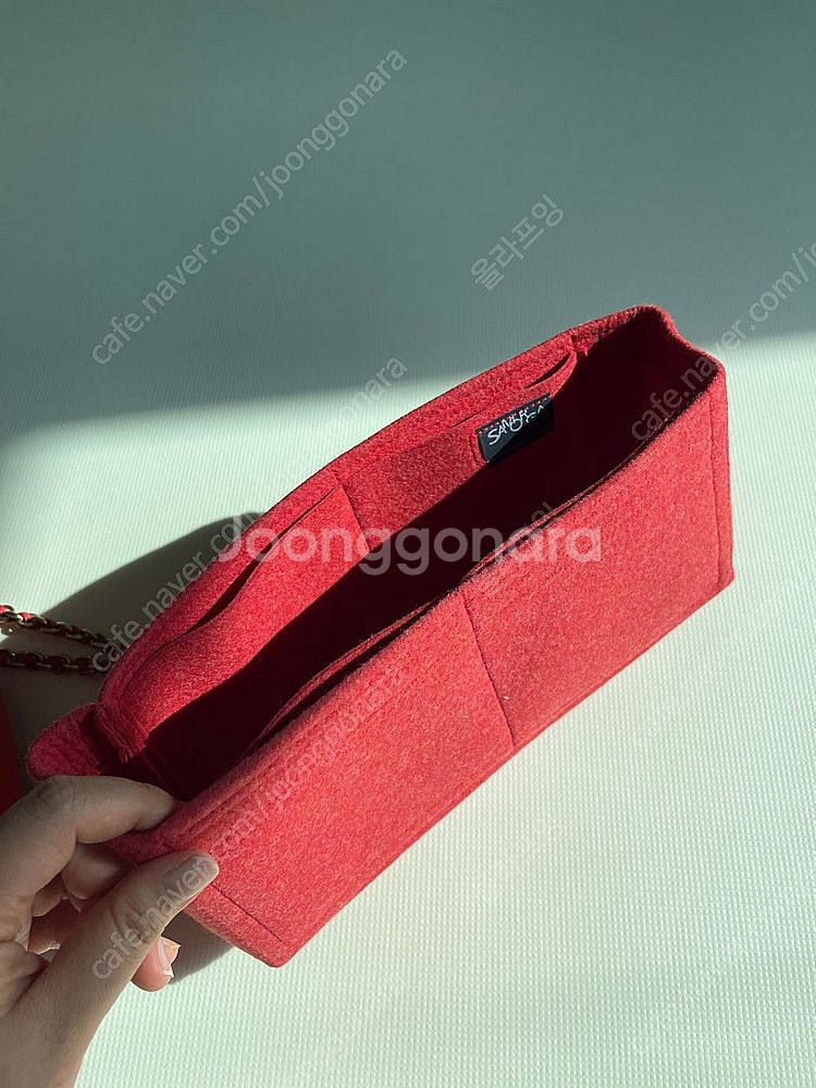 (정품) 멀버리 릴리백 체인백 미디움 레드 보증서 있음--7
