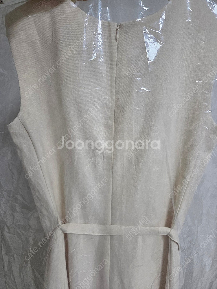 유메르 세일 린넨슬리브리스 원피스 라이트베이지--4