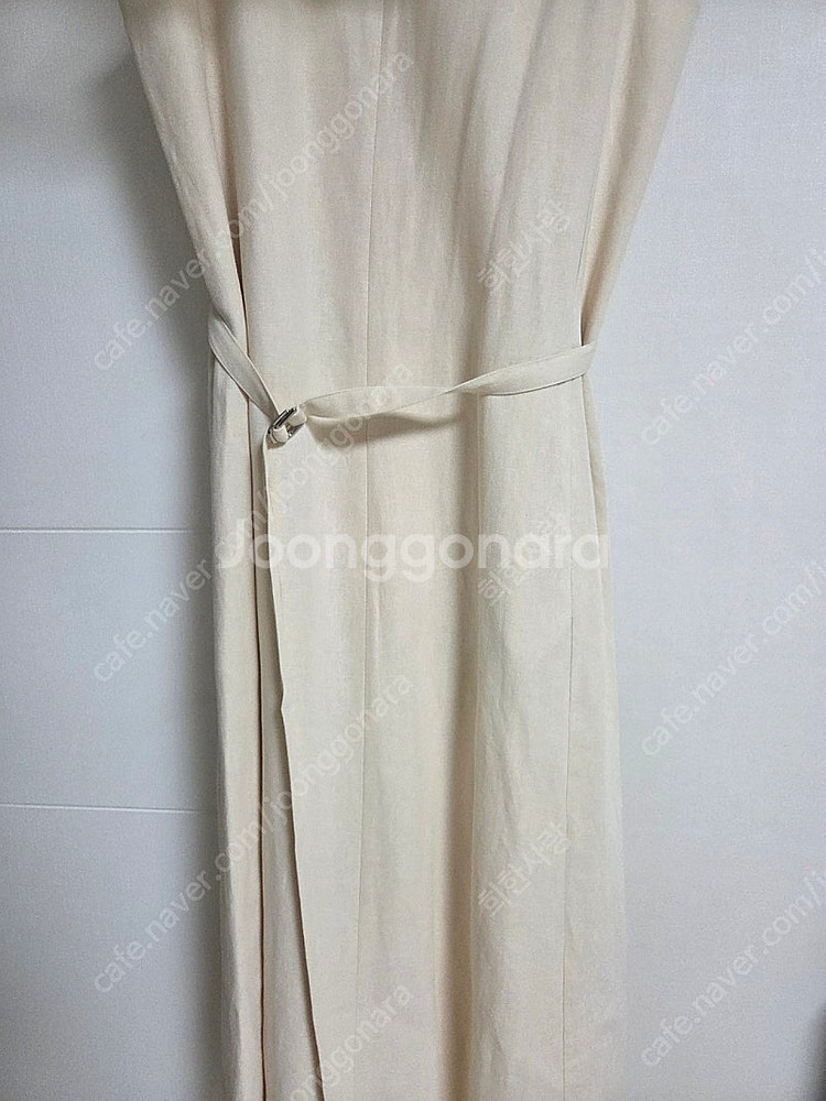 유메르 세일 린넨슬리브리스 원피스 라이트베이지--5