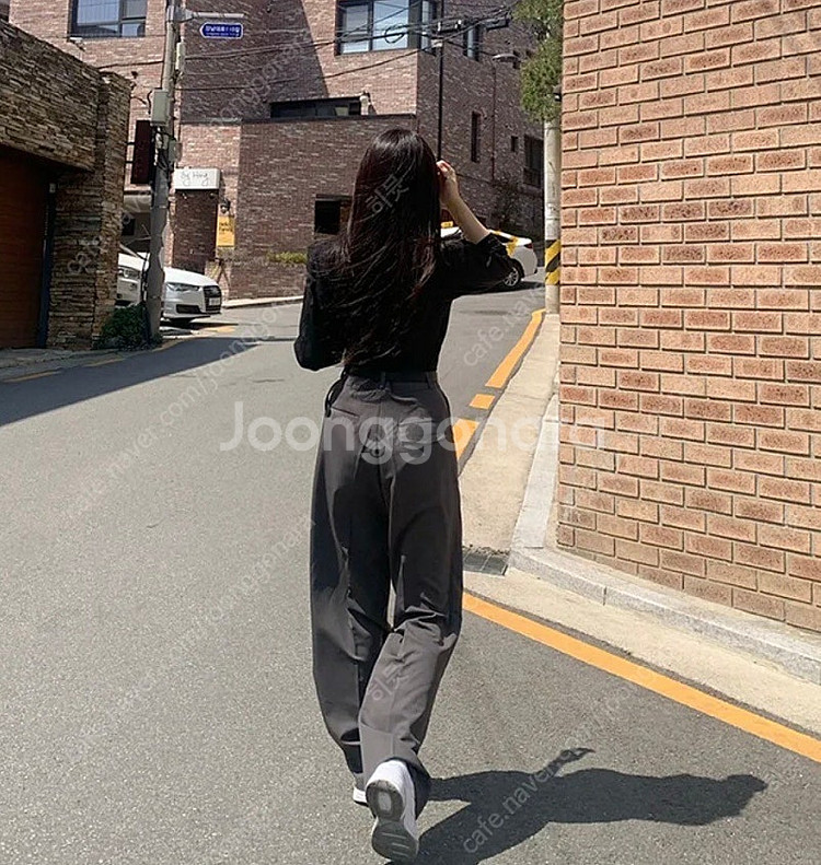 [S] 하이웨스트 차콜모카 슬랙스 팬츠--5