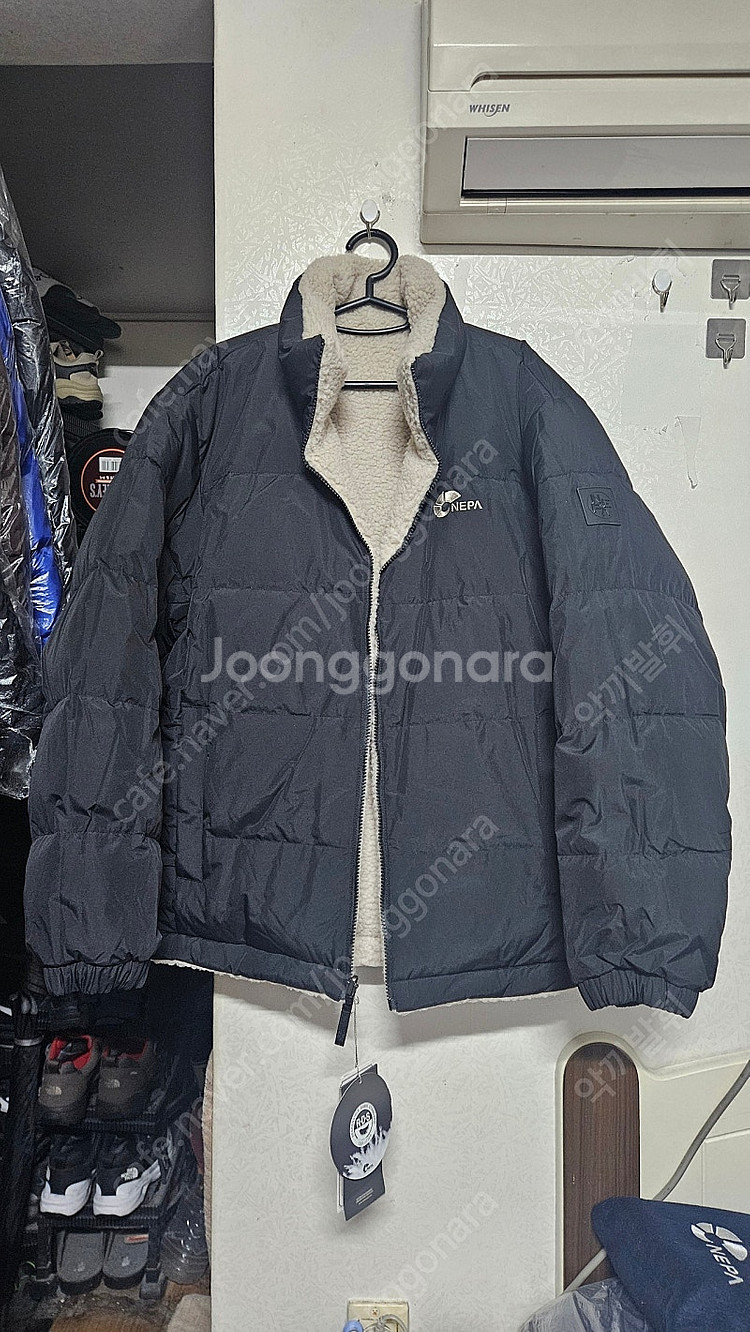 (새상품) 네파 리버시블(양면)구스다운 패딩 연베이지/...--2