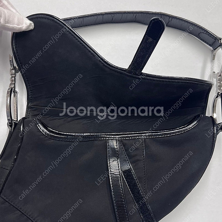 디올 새들백 블랙 나일론--4