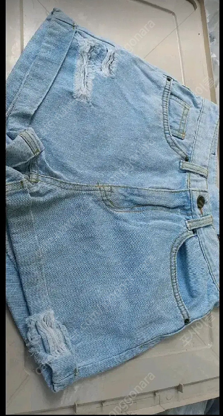 여성 데님스커트 3부바지 숏청바지등 이미지