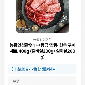 농협안심한우 1++등급 '감동' 한우 구이세트 400g (갈비살200g+살치살200g