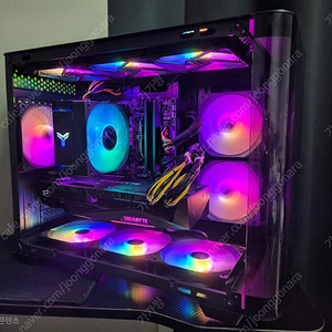 RTX3080 + 라이젠 9600X 블랙 어항케이스 조립 컴퓨터 본체 판매