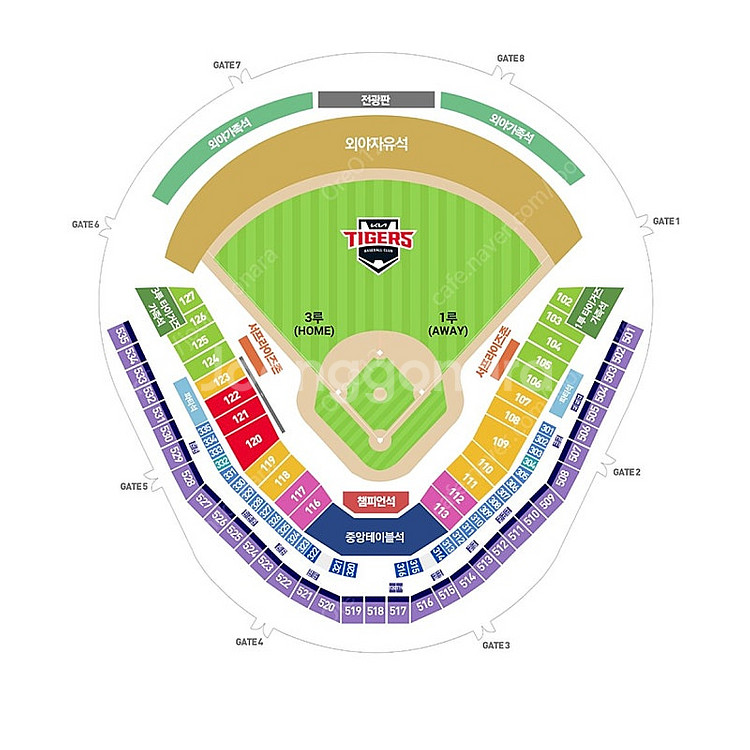 7월 6일 일요일 기아 vs 롯데 517블럭 | 챔필 ...--0