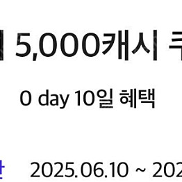 카카오페이지 5000캐시쿠폰 2장