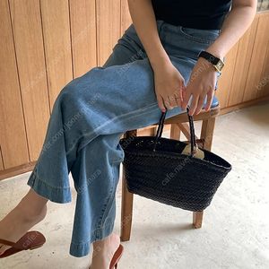 소녀레시피 세븐데이 와이드 일자 데님팬츠