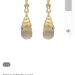 반타블루 14k 스모키쿼츠 귀걸이