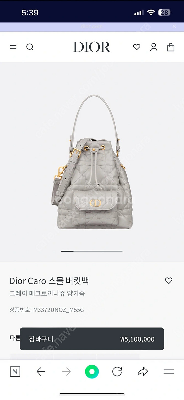 디올 dior 카로 caro 스몰 버킷백--1