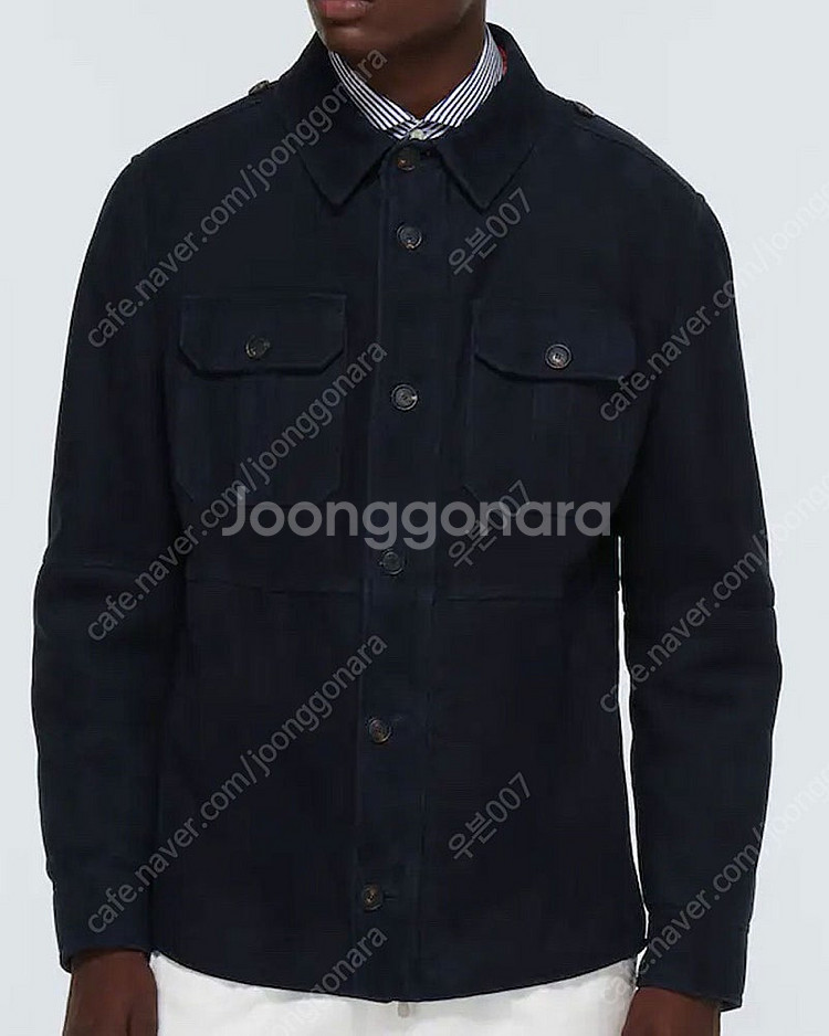 브루넬로쿠치넬리/22fw 스웨이드 무스탕 자켓 네이비/...--1
