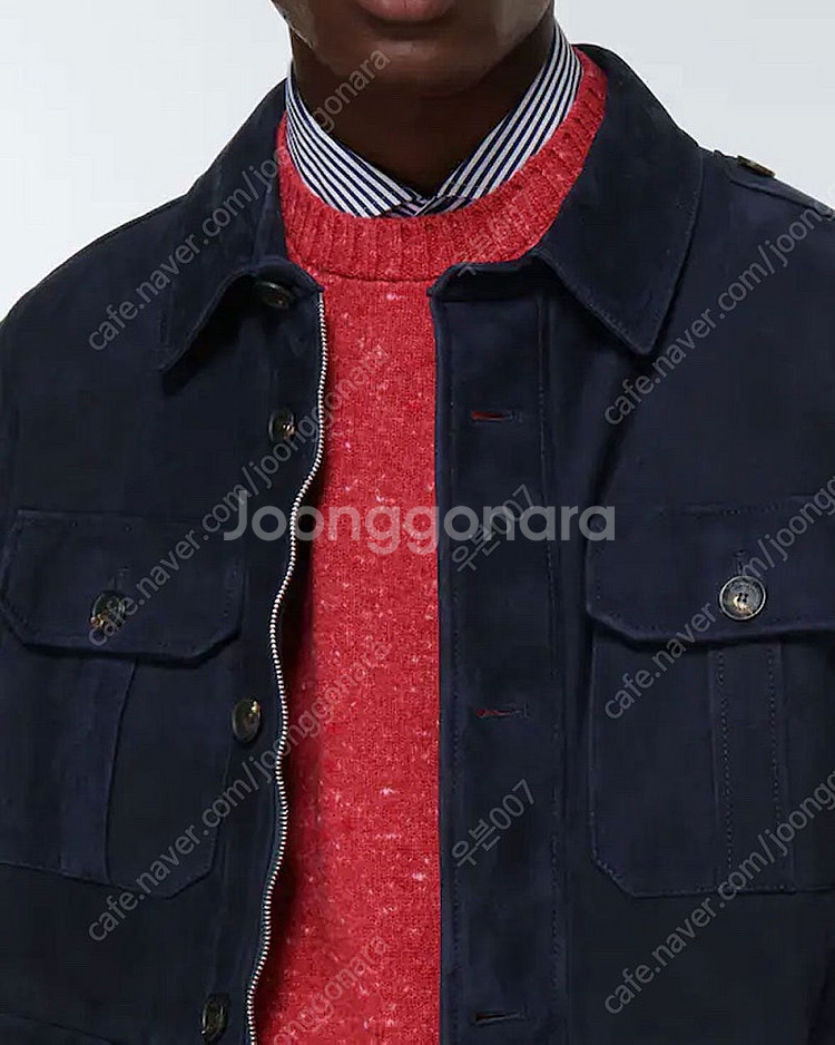 브루넬로쿠치넬리/22fw 스웨이드 무스탕 자켓 네이비/...--2