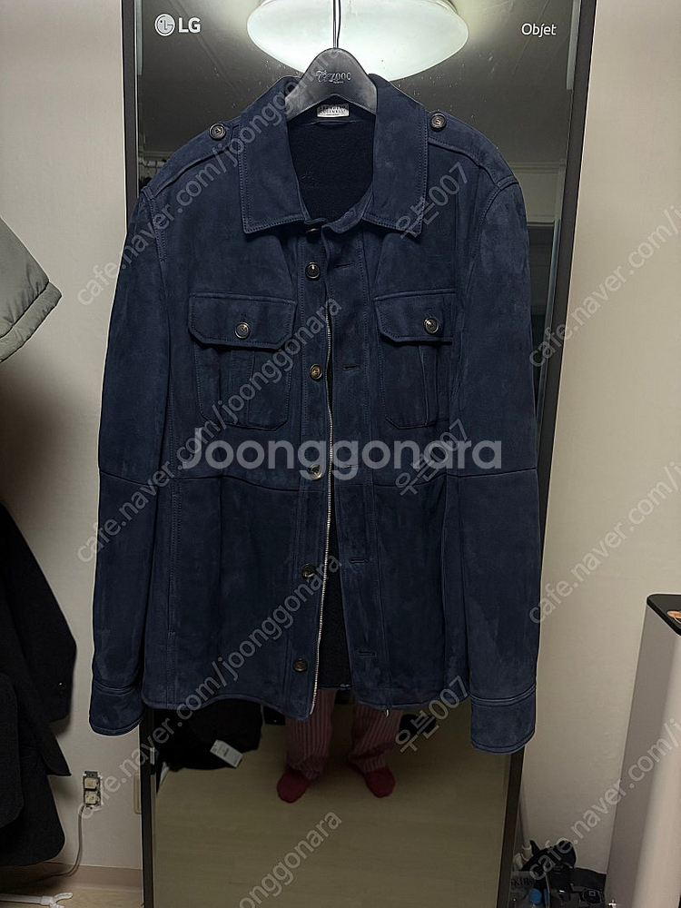 브루넬로쿠치넬리/22fw 스웨이드 무스탕 자켓 네이비/...--6