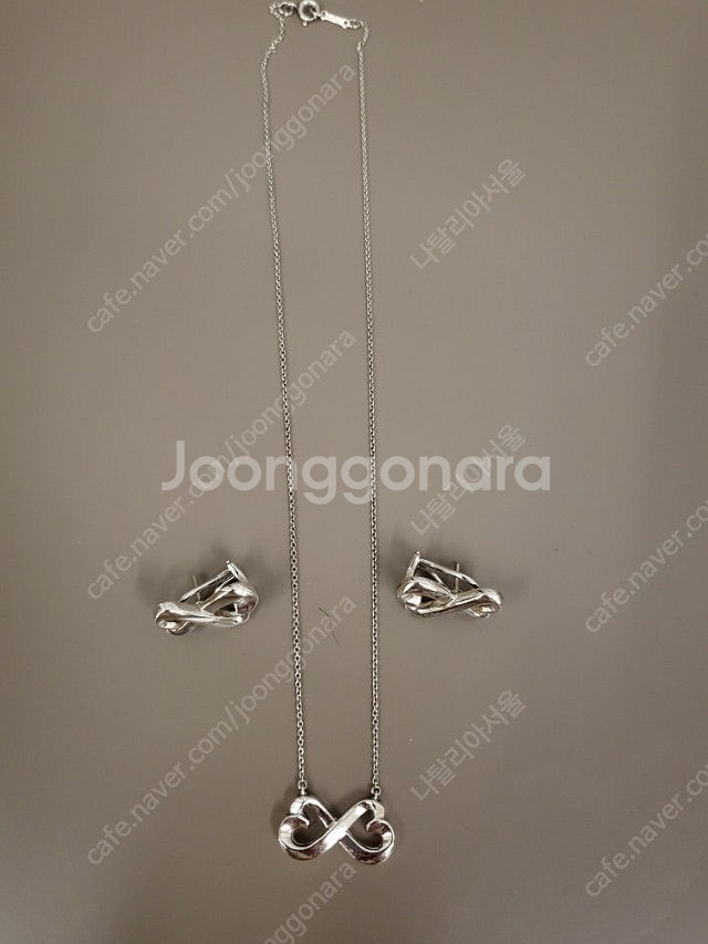 티파니 인피니티 실버 목걸이 귀걸이 세트--0