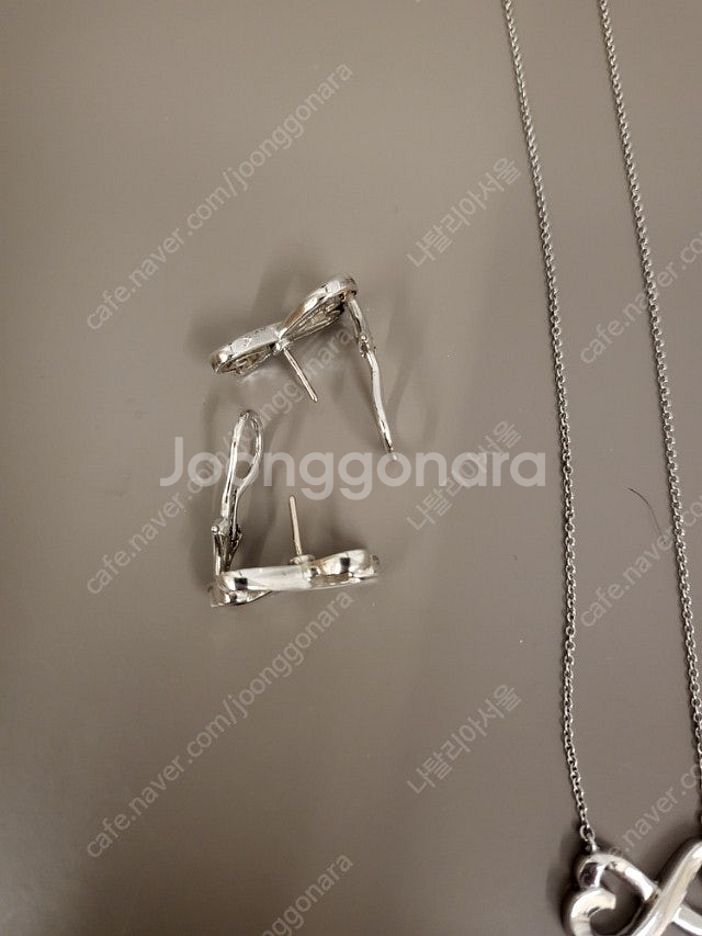 티파니 인피니티 실버 목걸이 귀걸이 세트--1