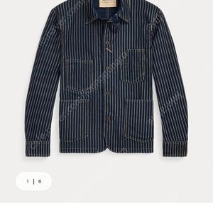 새상품 / RRL 더블알엘 인디고 도트 스트라이프 트윌 엔지니어 코트 L 사이즈