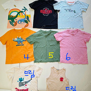 남아 여름 반팔 티셔츠 120 공룡 티셔츠, 탑텐키즈 더블시퀸 공룡, 스파이더맨 반팔티셔츠, 탑텐키즈 린넨 바지, 반바지 120