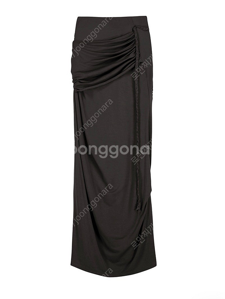 오호스 레이어링 드레이프 맥시 스커트 / 블랙--0
