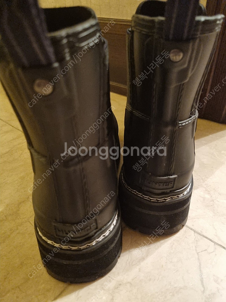 헌터 레인부츠 스티치 첼시부츠 블랙--2