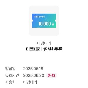 티맵대리 1만원 쿠폰>1000