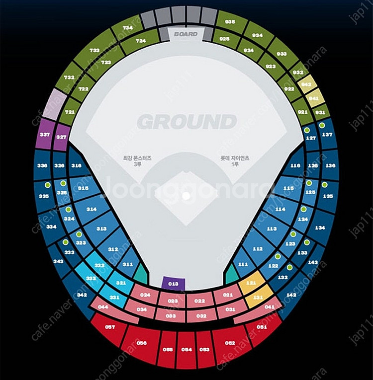 7월 1일/2일/3일 롯데 VS LG 응원탁자, 중앙탁...--0
