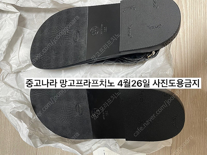 (38,250)샤넬 밸크로 벨크로 샌들 캐비어 블랙 g...--4