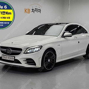 흰색 벤츠 C클래스 중고 W205 C43 AMG 4MATIC 실매물인증중고차 73,618 km