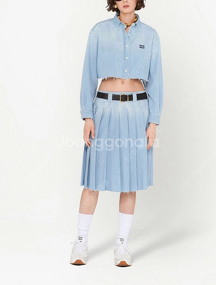 미우미우 데님 크롭셔츠--1