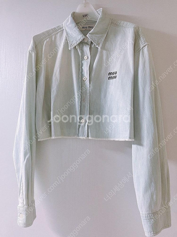 미우미우 데님 크롭셔츠--3