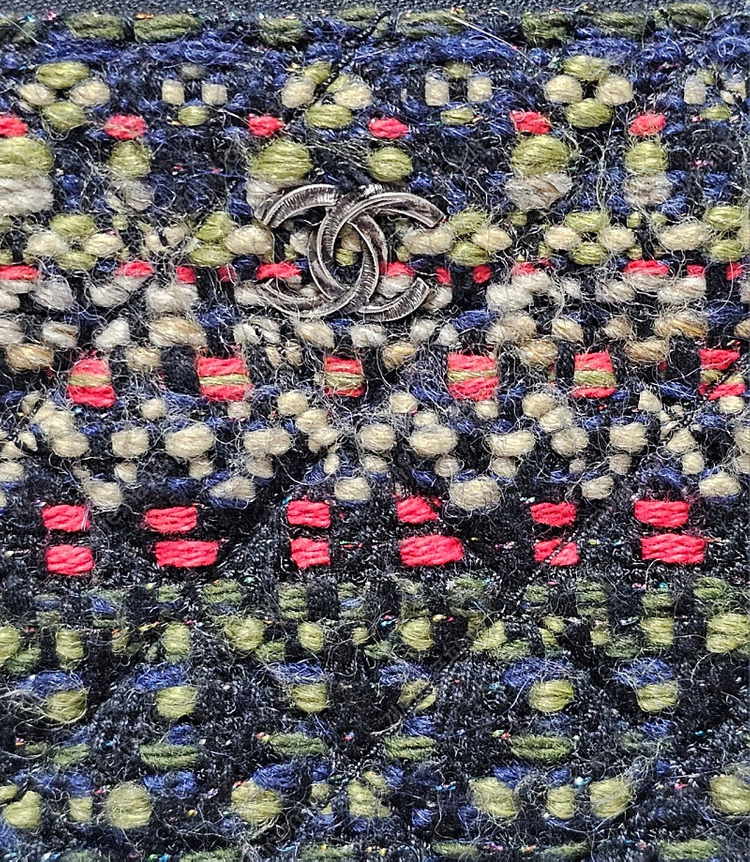 정품 한정판 샤넬 트위드 라지 클러치--2