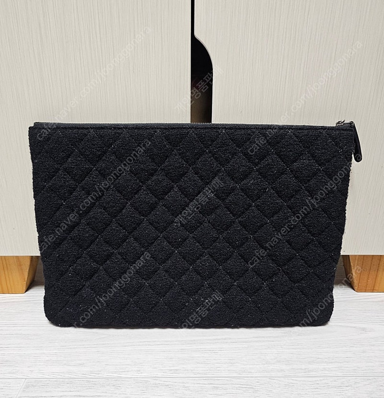 정품 한정판 샤넬 트위드 라지 클러치--4
