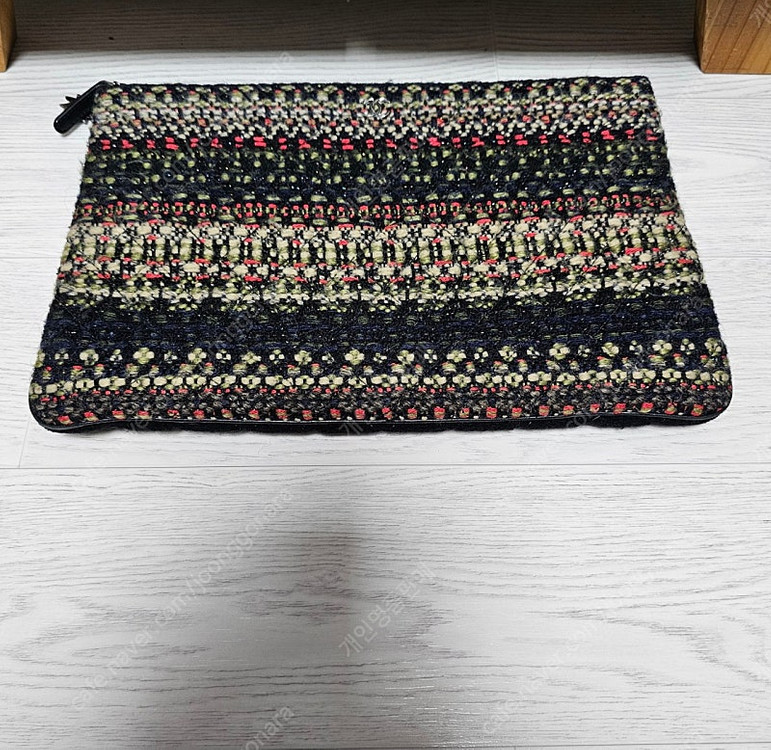 정품 한정판 샤넬 트위드 라지 클러치--5