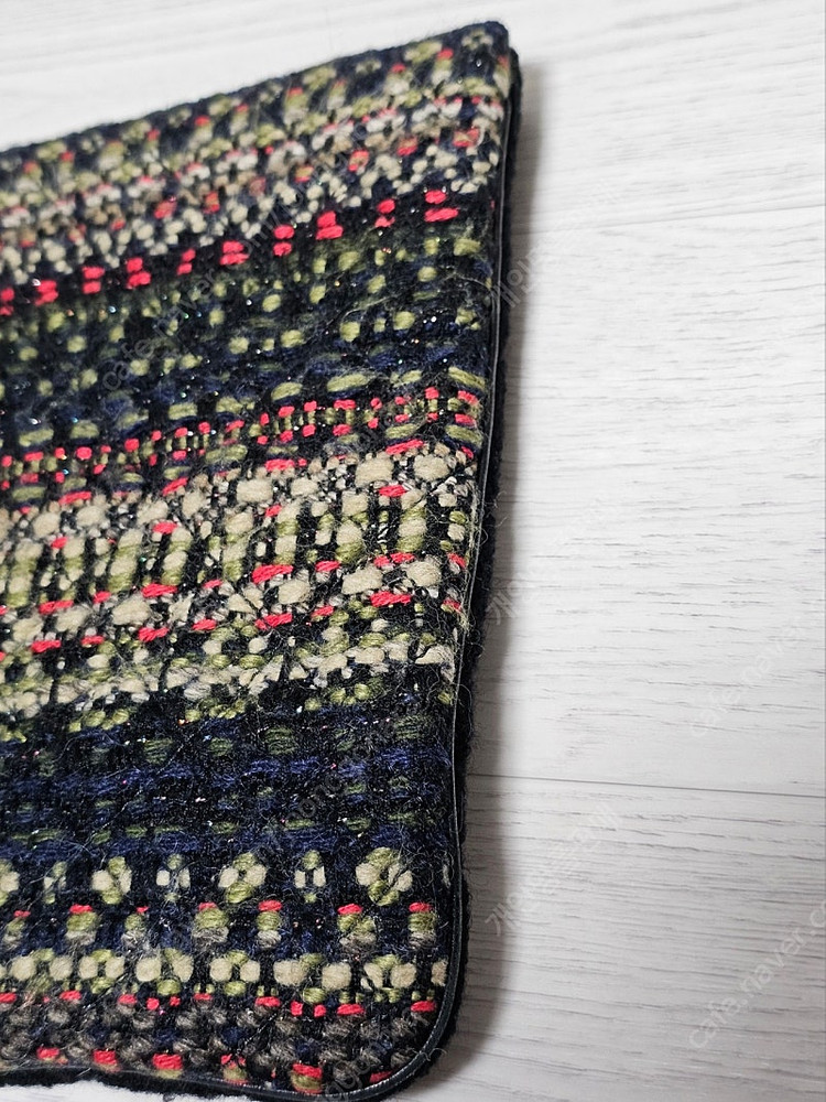 정품 한정판 샤넬 트위드 라지 클러치--6