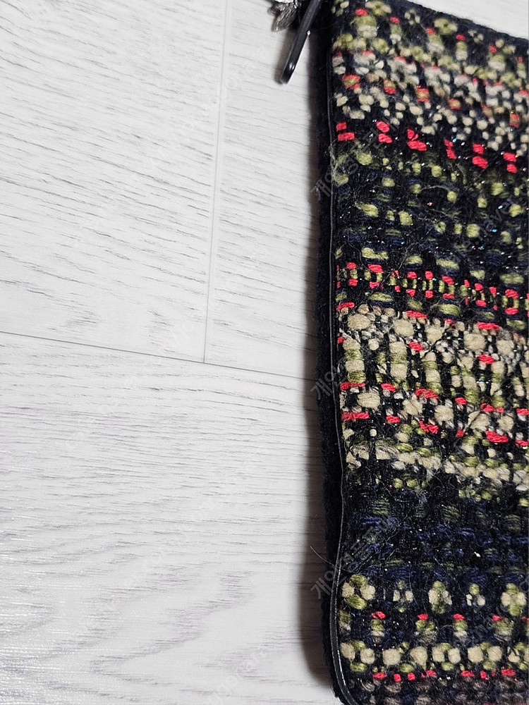 정품 한정판 샤넬 트위드 라지 클러치--7