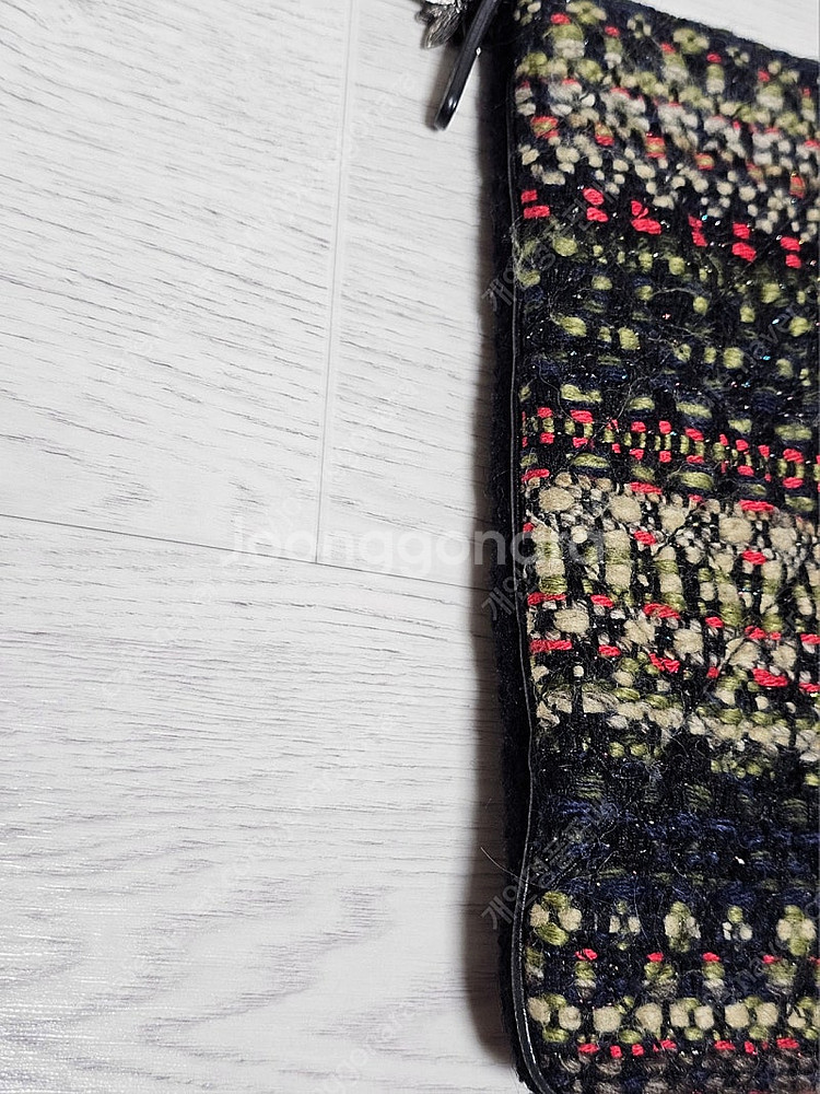 정품 한정판 샤넬 트위드 라지 클러치--7