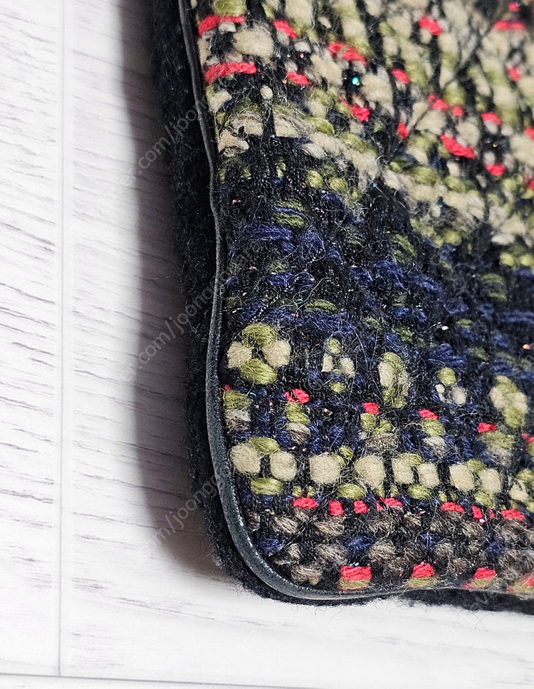 정품 한정판 샤넬 트위드 라지 클러치--9