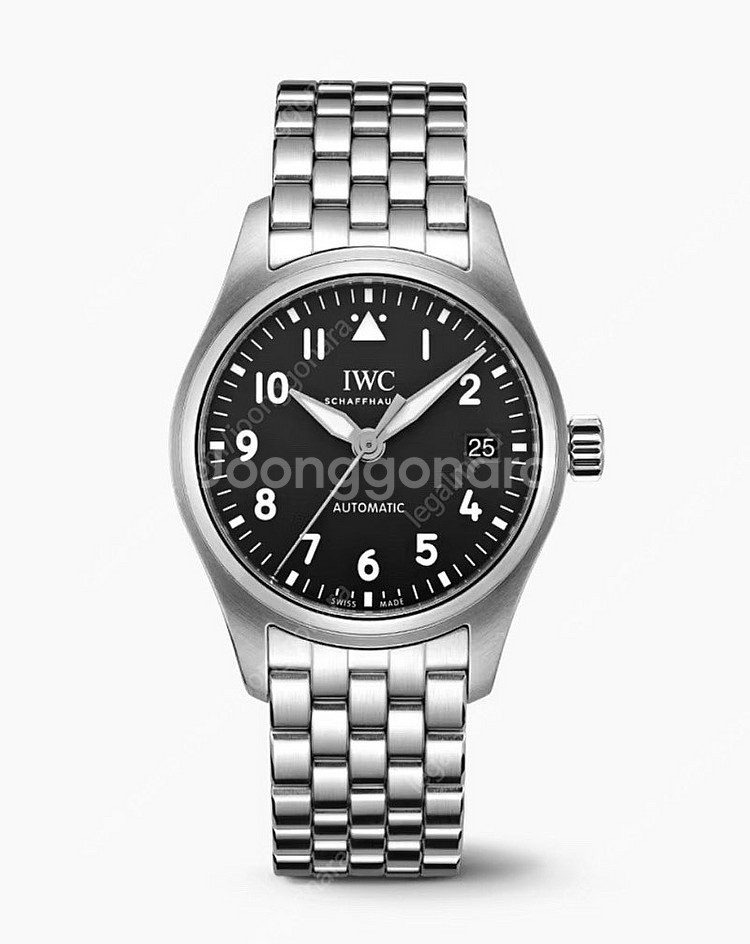 IWC 파일럿 워치 오토매틱 36 유광 블랙 산토니 스...--2