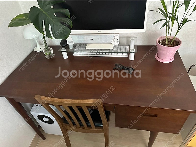 장미맨숀 리브 원목 책상--2