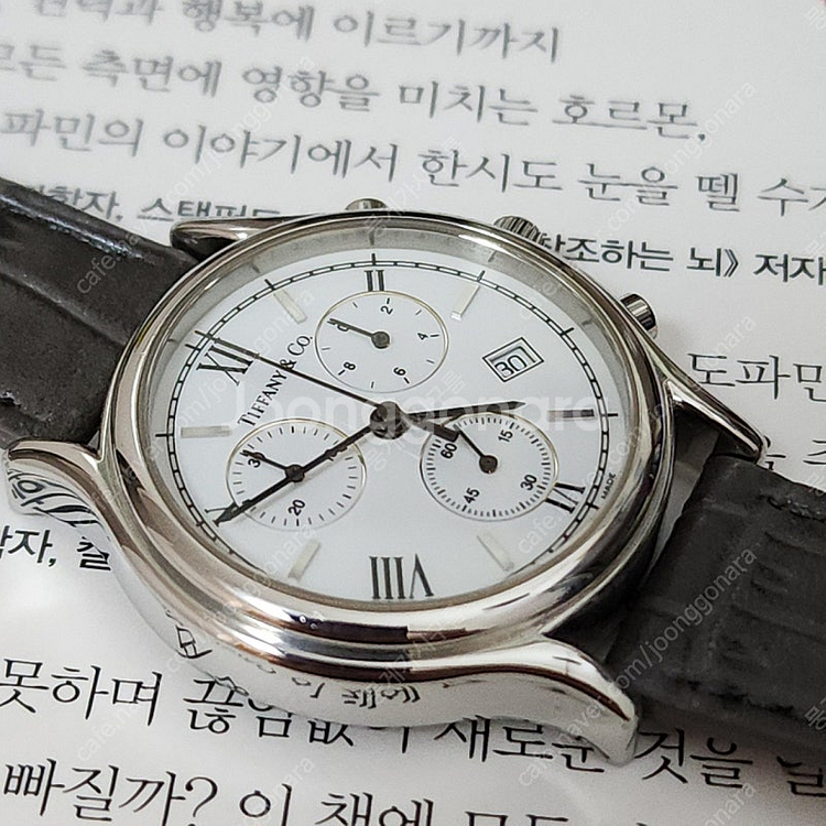 티파니앤코 에나멜 탑 크로노그래프 남성시계--2