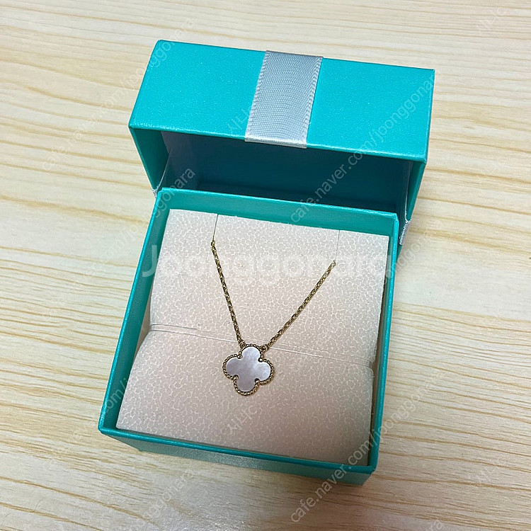 14k 반클 목걸이 클로버--0