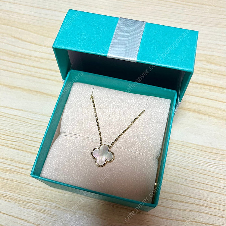 14k 반클 목걸이 클로버--1