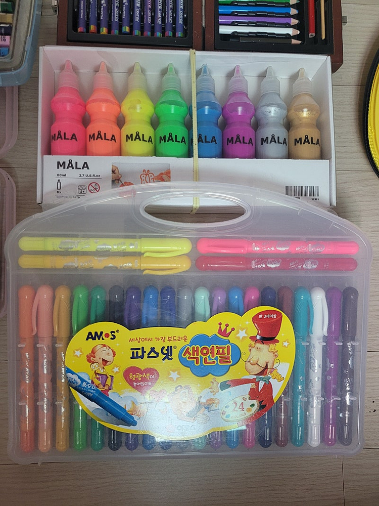 파스넷 색연필.크레파스.물라 수채물감--3