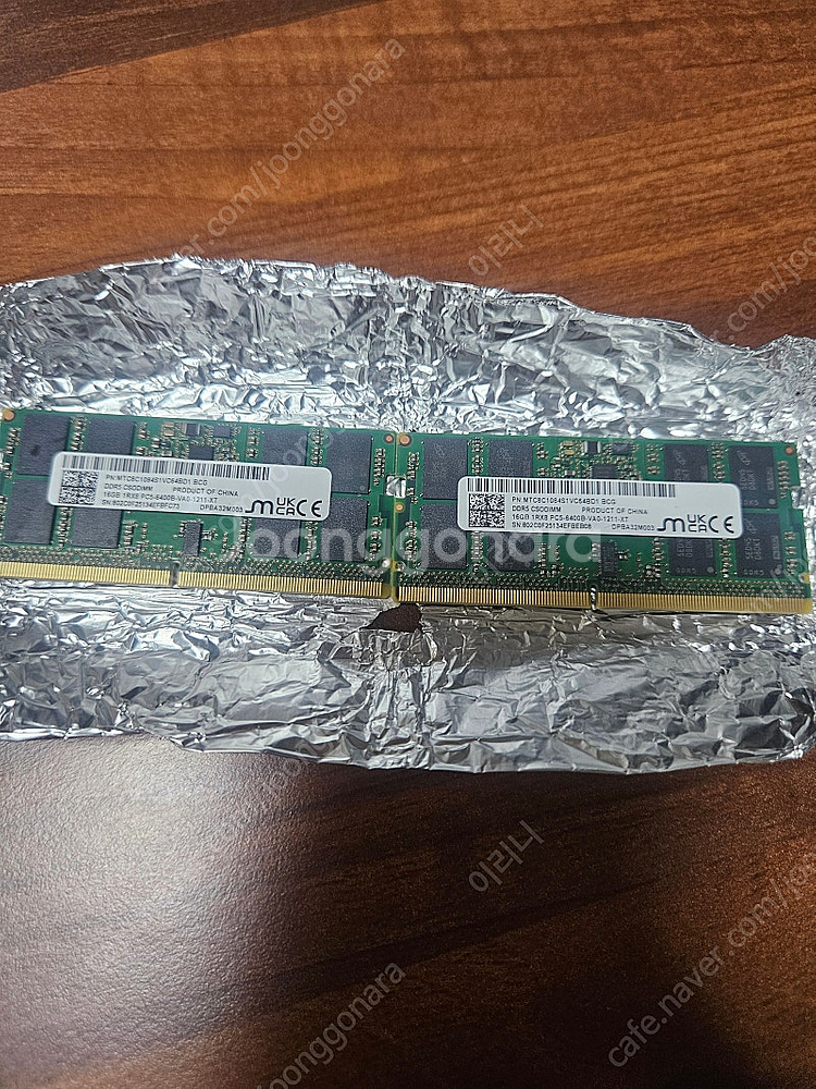 노트북 램 6400 16x2장 팝니다 (5600)x--0