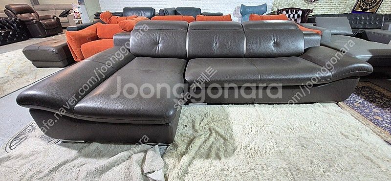 *판매* 자코모 슈렁큰 천연 통가죽 4인 카우치 소파(...--0