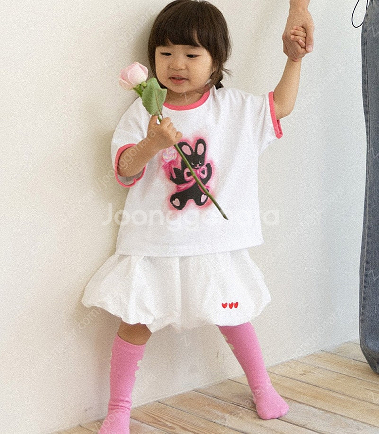 베보리앙 하트 래빗 아기 여름 반팔 S--0