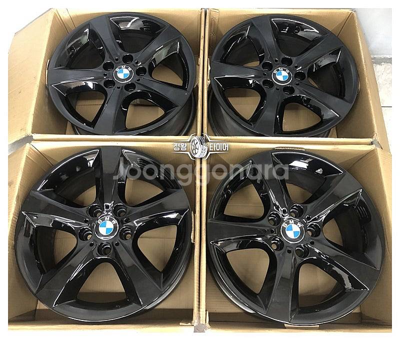 BMW E70 X5 18인치 순정 흠집없는 블랙 휠--0