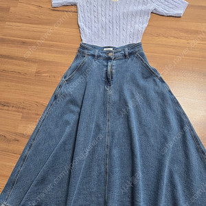 데님 스커트 니트