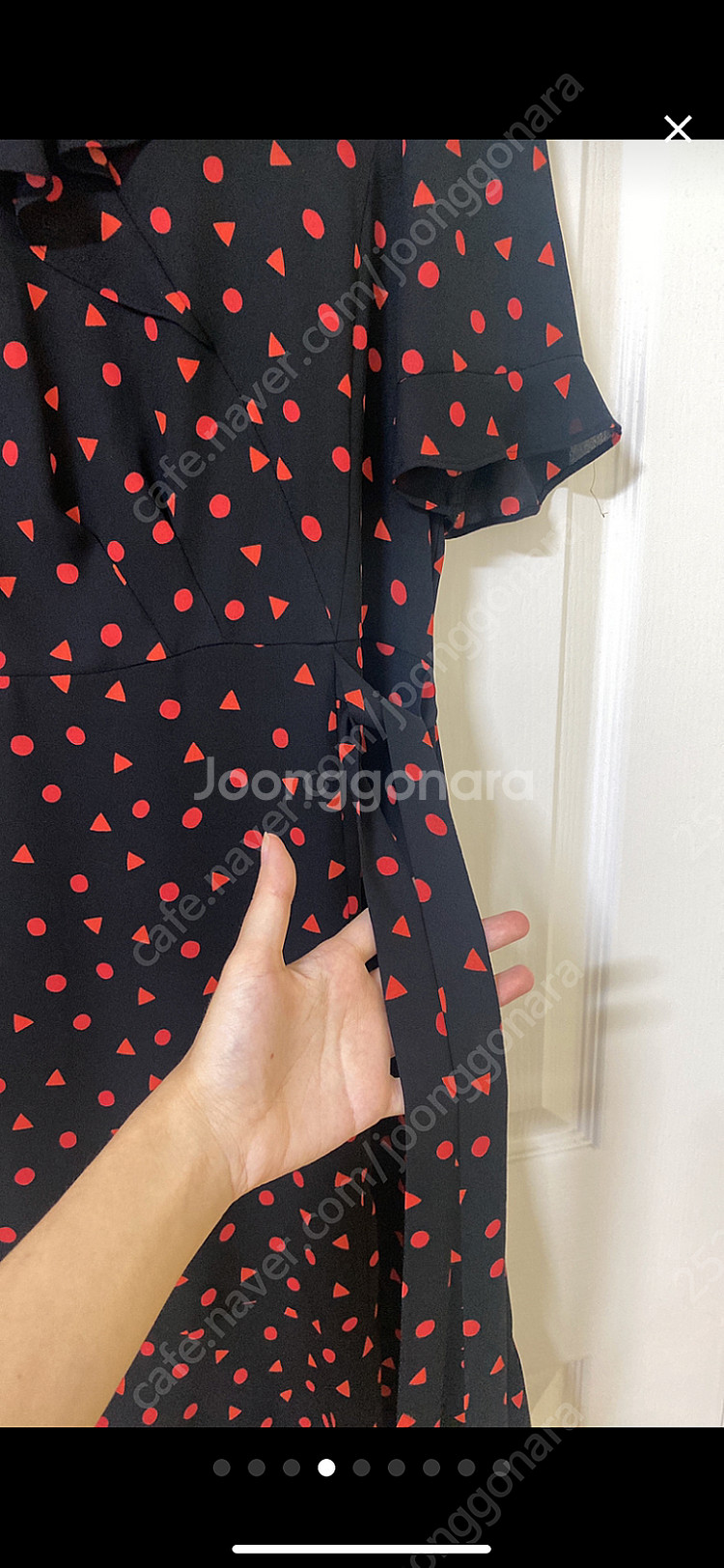 브랜드 [조이너스] 블랙앤레드 러플 쉬폰원피스--3