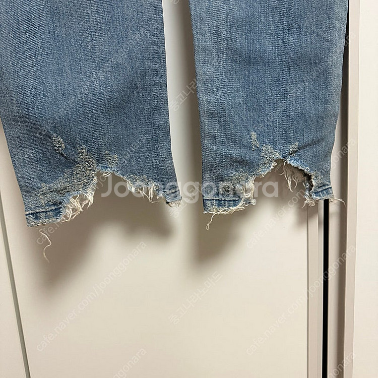 플랙(PLAC)남성 찢어진 청바지 슬림 크롭 데님팬츠 (M33)--2